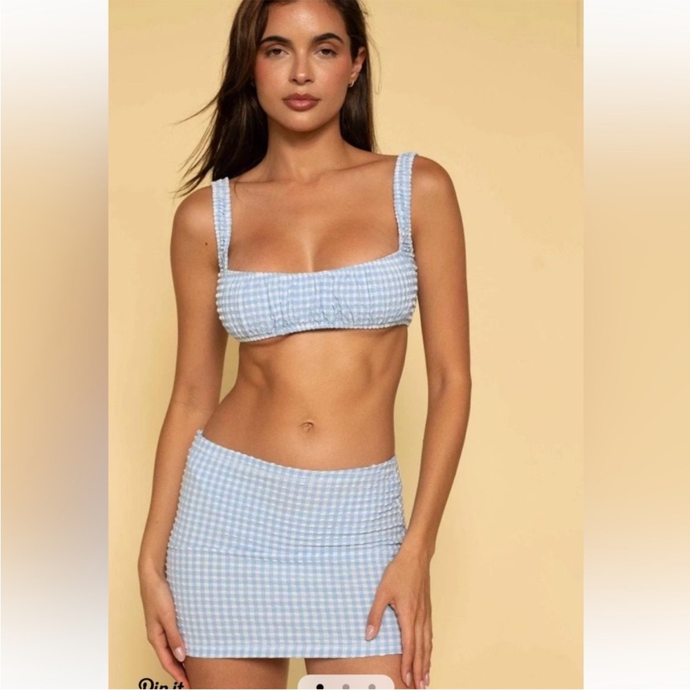 Montce Peri Micro Gingham Sport Top